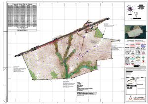 Mapa de levantamento topográfico detalhado.